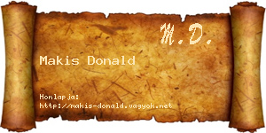 Makis Donald névjegykártya